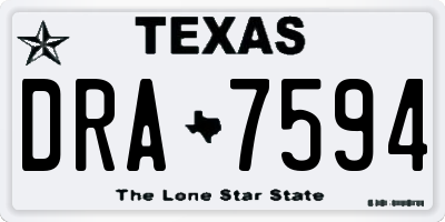TX license plate DRA7594