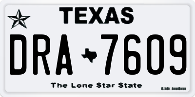 TX license plate DRA7609