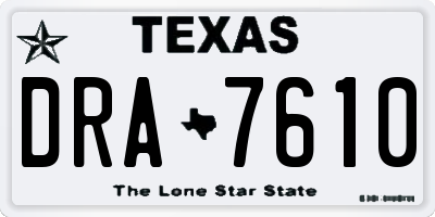 TX license plate DRA7610