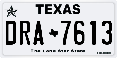 TX license plate DRA7613