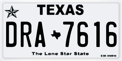 TX license plate DRA7616
