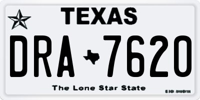 TX license plate DRA7620