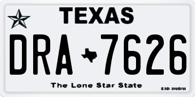 TX license plate DRA7626