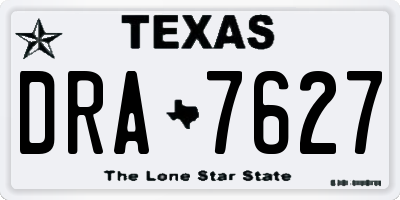 TX license plate DRA7627