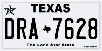 TX license plate DRA7628