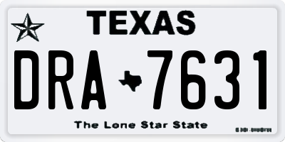 TX license plate DRA7631