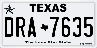 TX license plate DRA7635