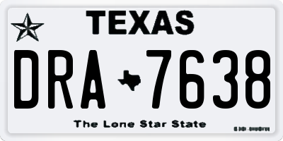 TX license plate DRA7638