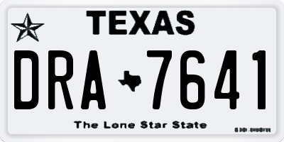TX license plate DRA7641