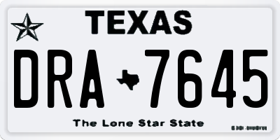 TX license plate DRA7645