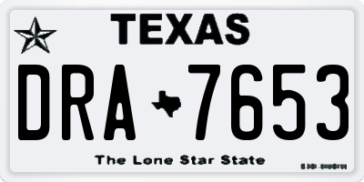 TX license plate DRA7653
