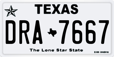 TX license plate DRA7667