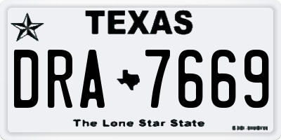 TX license plate DRA7669