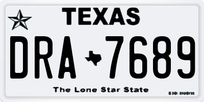 TX license plate DRA7689