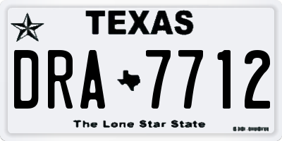 TX license plate DRA7712