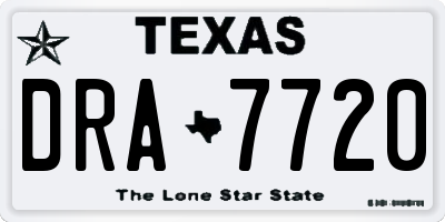 TX license plate DRA7720