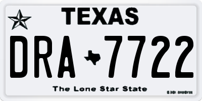 TX license plate DRA7722