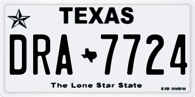 TX license plate DRA7724