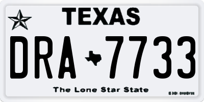 TX license plate DRA7733