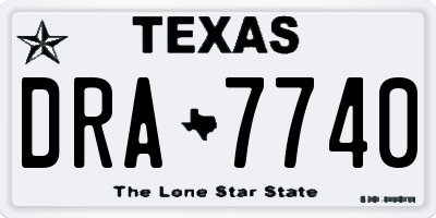 TX license plate DRA7740