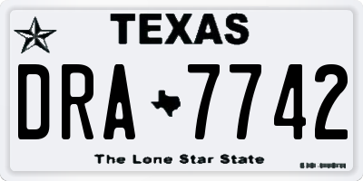 TX license plate DRA7742