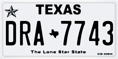TX license plate DRA7743