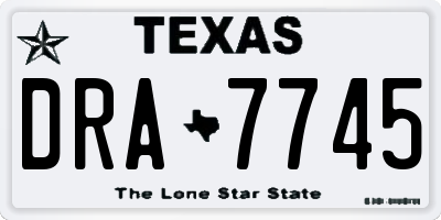 TX license plate DRA7745