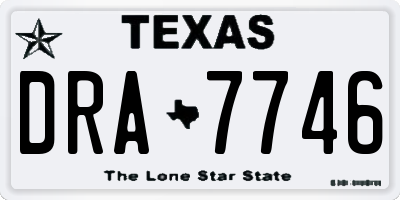 TX license plate DRA7746