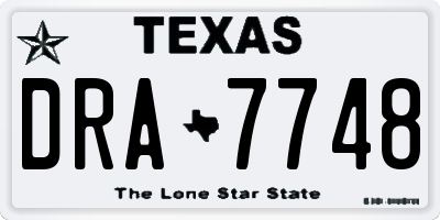 TX license plate DRA7748