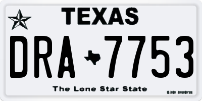 TX license plate DRA7753