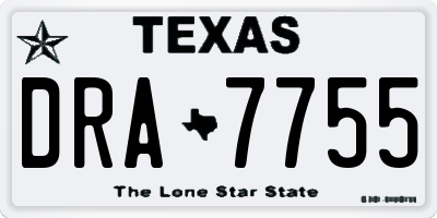 TX license plate DRA7755