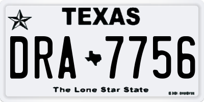 TX license plate DRA7756