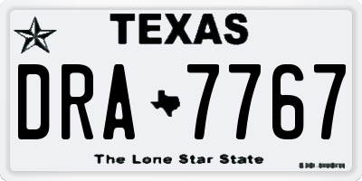 TX license plate DRA7767