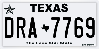 TX license plate DRA7769