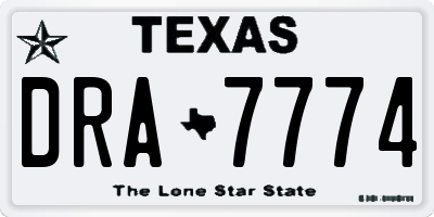 TX license plate DRA7774