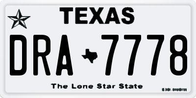 TX license plate DRA7778
