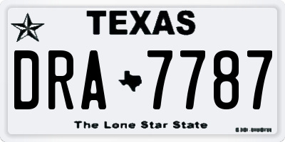 TX license plate DRA7787