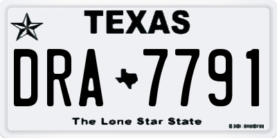TX license plate DRA7791