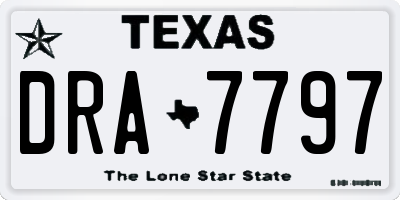 TX license plate DRA7797