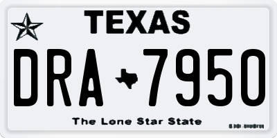 TX license plate DRA7950