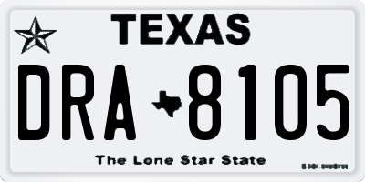 TX license plate DRA8105