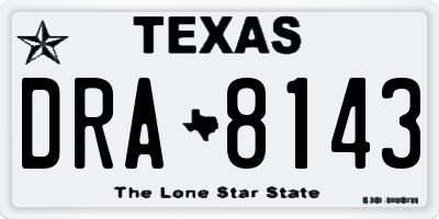 TX license plate DRA8143