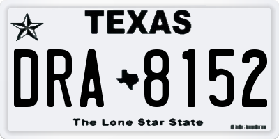 TX license plate DRA8152