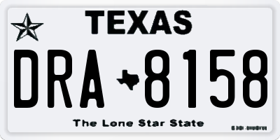 TX license plate DRA8158