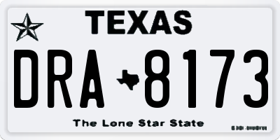 TX license plate DRA8173