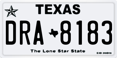 TX license plate DRA8183