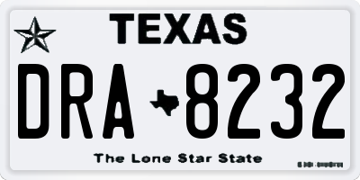 TX license plate DRA8232