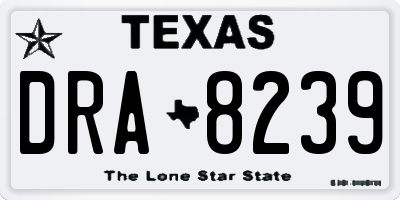 TX license plate DRA8239