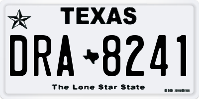 TX license plate DRA8241