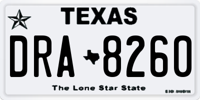 TX license plate DRA8260